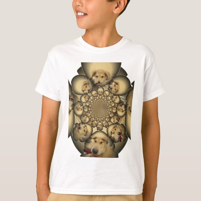 Puppy Kaleidoscope Art-utskrift T Shirt (Framsida)