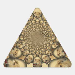 Puppy Kaleidoscope Art-utskrift Triangelformat Klistermärke