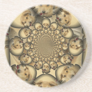 Puppy Kaleidoscope Art-utskrift Underlägg Sandsten