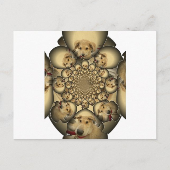 Puppy Kaleidoscope Art-utskrift Vykort (Framsida)