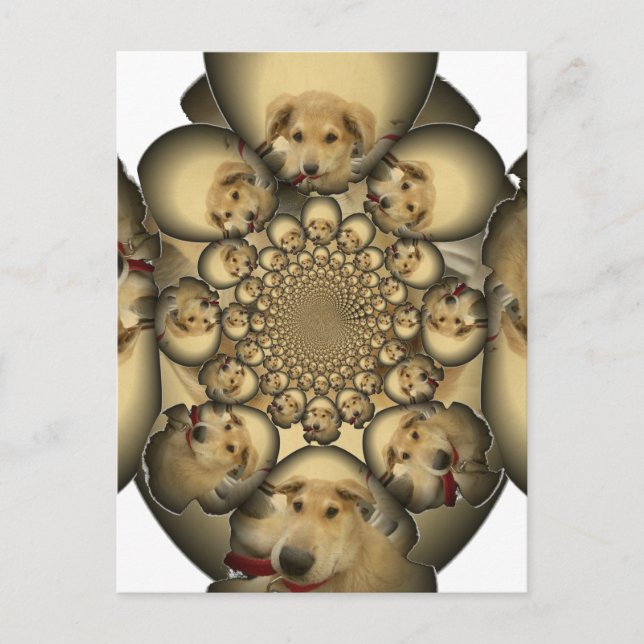 Puppy Kaleidoscope Art-utskrift Vykort (Framsida)