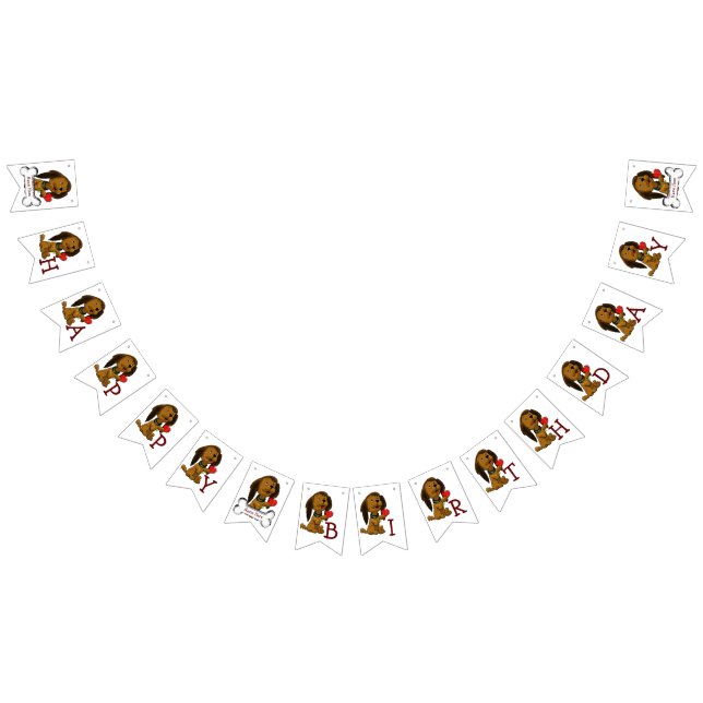 Puppy Kärlek Barns födelsedag Vimplar (Alla)