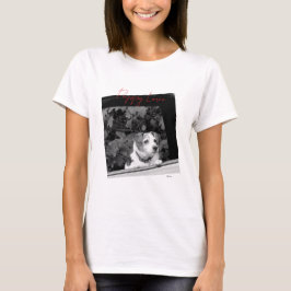 Puppy Kärlek Black & White-fotot för Hund T Shirt