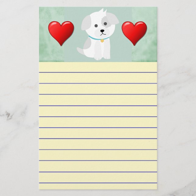 Puppy Kärlek Brevpapper (Framsida)