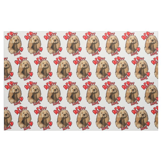 Puppy Kärlek Cocker Spain Fabric Tyg (Fat Quarter)