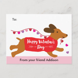 Puppy Kärlek Dachshund Hund School Valentine Excha Helg Vykort