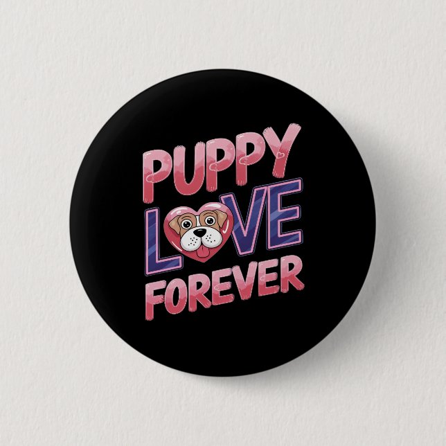 Puppy Kärlek Forever Hund Knapp (Framsida)