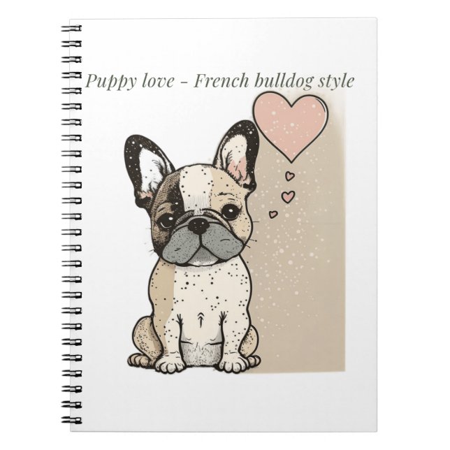 Puppy kärlek - Fransk bulldog stil Anteckningsbok (Framsidan)