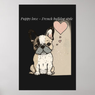 Puppy kärlek - Fransk bulldog stil Poster