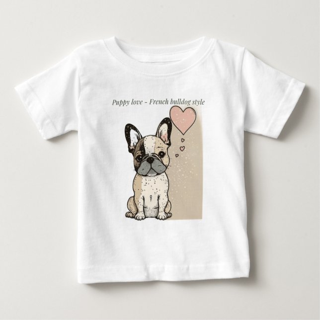 Puppy kärlek - Fransk bulldog stil T Shirt (Framsida)