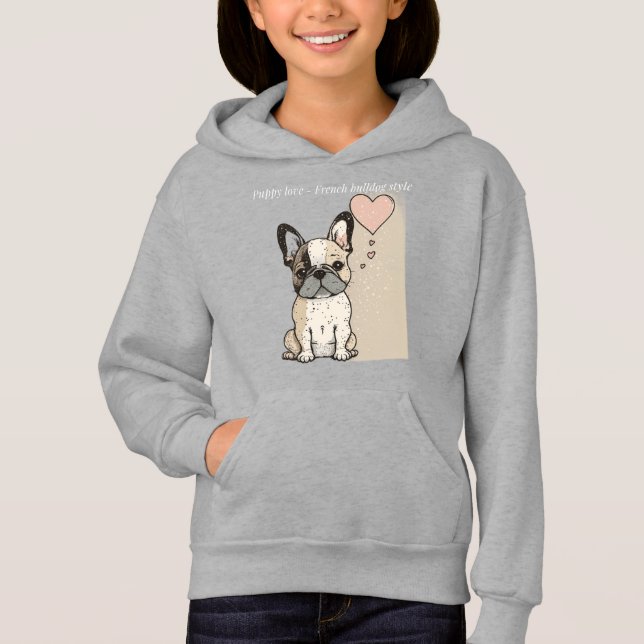 Puppy kärlek - Fransk bulldog stil T Shirt (Framsida)