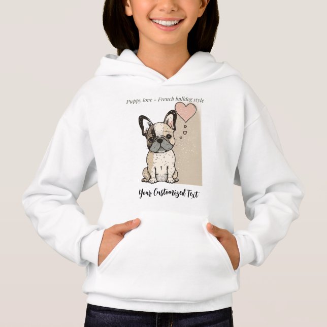 Puppy kärlek - Fransk bulldog stil T-Shirt (Framsida)