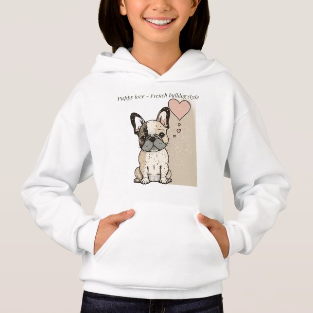 Puppy kärlek - Fransk bulldog stil T Shirt (Framsida)