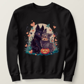 Puppy Kärlek Halloween Lång Ärmad Tröja