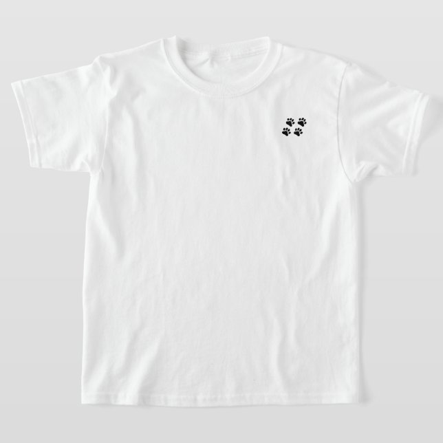 Puppy Kärlek hjärta med tass avtryck T Shirt (Laydown)