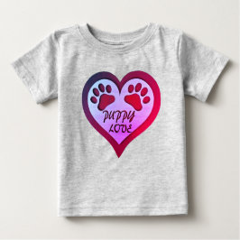 Puppy Kärlek hjärta med tass avtryck T Shirt