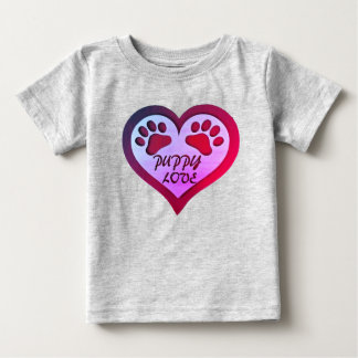 Puppy Kärlek hjärta med tass avtryck T Shirt