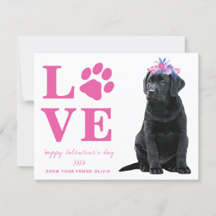 Puppy Kärlek Hund Rosa Kids Valentines day Julkort