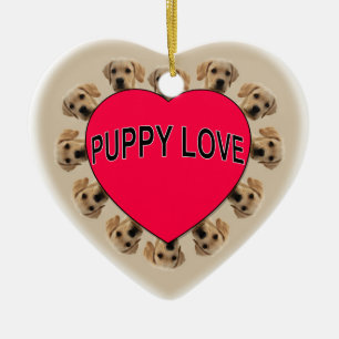 Puppy Kärlek Julgransprydnad Keramik