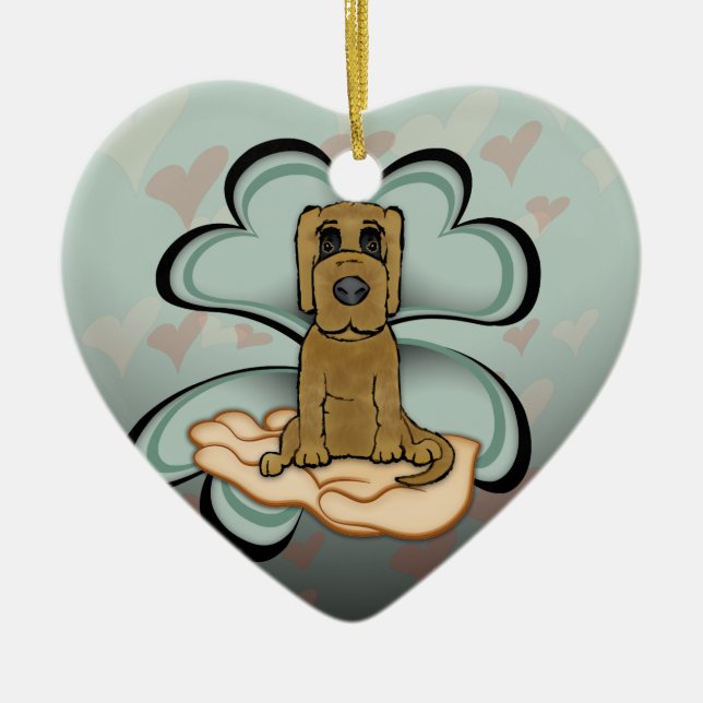 Puppy Kärlek Julgransprydnad Keramik (Framsidan)