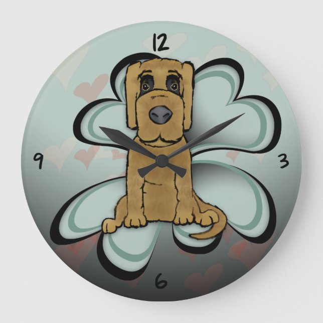 Puppy Kärlek Large Clock Stor Klocka (Framsida)