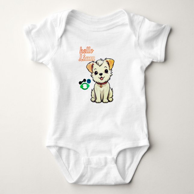 Puppy Kärlek Liam Baby Bodykostym. T Shirt (Framsida)