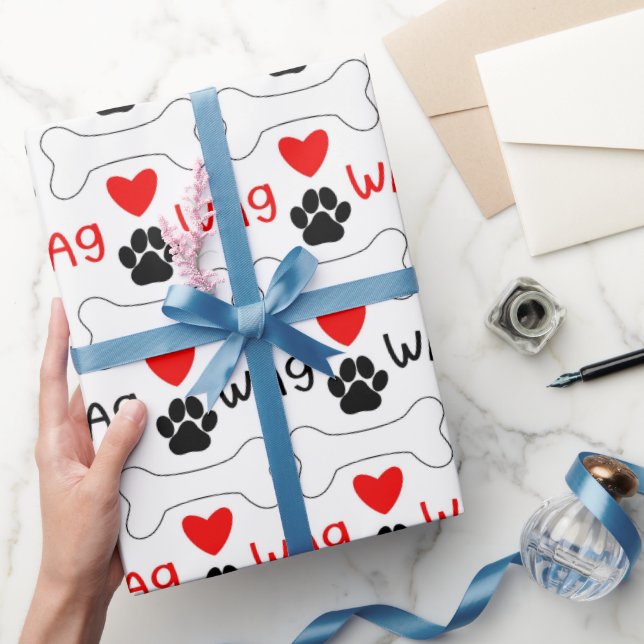 Puppy Kärlek Mönster Wrapping Papper Presentpapper (Gifting)