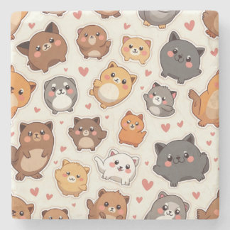 Puppy Kärlek Pillow Stenunderlägg