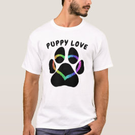 Puppy Kärlek Rainbow Heart T Shirt