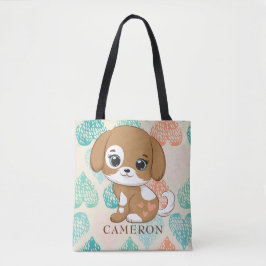 Puppy kärlek söt liten marionett Tote Bag Tygkasse