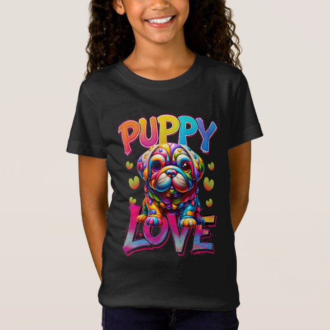 Puppy Kärlek T Shirt (Framsida)