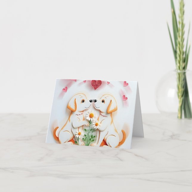 Puppy Kärlek Tack Kort (Framsida)