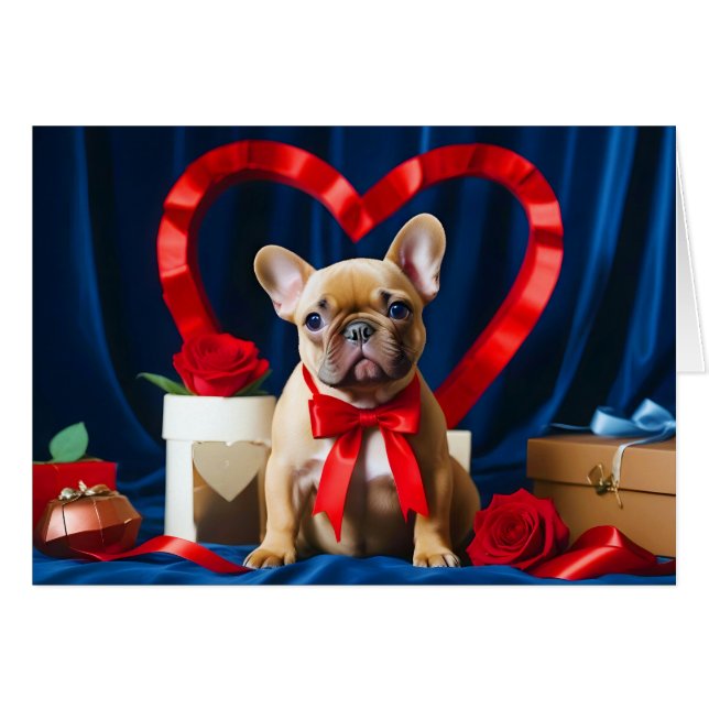 Puppy Kärlek Tender Romantic BeSnyc Gift Hälsningskort (Framsidan Horizontal)