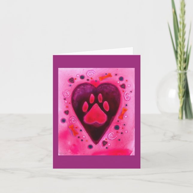 "Puppy Kärlek" Valentinkort Helgkort (Framsida)