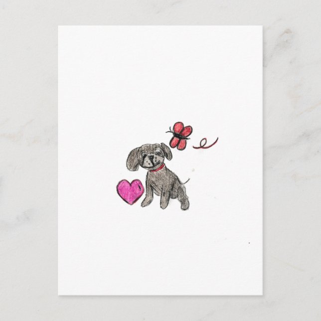Puppy Kärlek Vykort (Framsida)