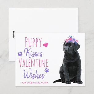 Puppy Kisses Classroom Kids Valentines day Julkort