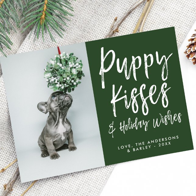 Puppy Kisses Cute Paw Skriv ut Pet Hund Photo Julkort (Skapare uppladdad)