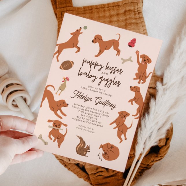 Puppy Kisses och Baby Giggles Baby Shower Inbjudningar (Skapare uppladdad)