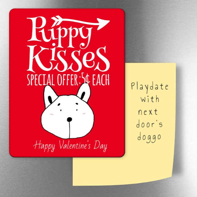 Puppy Kisses Valentine-kylskåp Magnet (Skapare uppladdad)