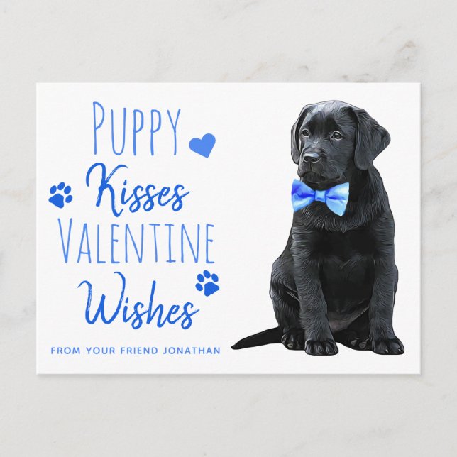 Puppy Kisses Valentine Önskemål Kids Valentines da Helg Vykort (Framsida)