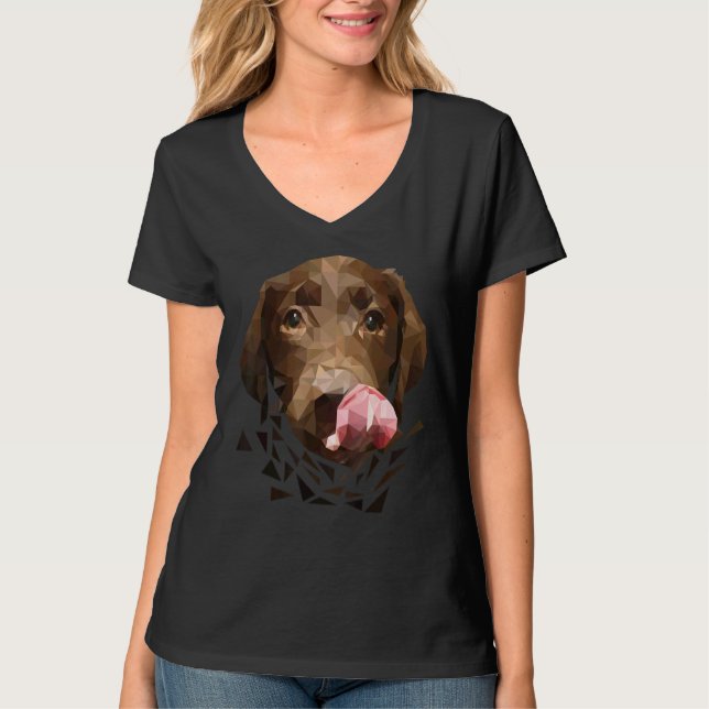 Puppy Låg polygonlabradobild T Shirt (Framsida)