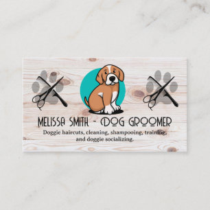 Puppy-Logotyp Sax Comb Groomer Visitkort