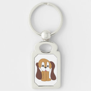 PUPPY LONG ÖRON REKTANGULÄRT SILVERFÄRGAD NYCKELRING