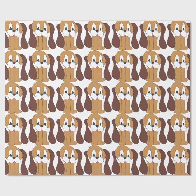 PUPPY LONG ÖRON WRAPPING PAPPER PRESENTPAPPER (Platt)