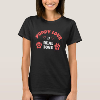 Puppy Love Dog Paw Heart Design T Shirt