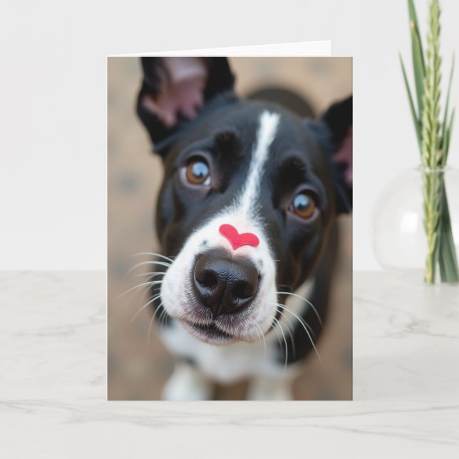 Puppy Love Heart Card Kort (Framsida)