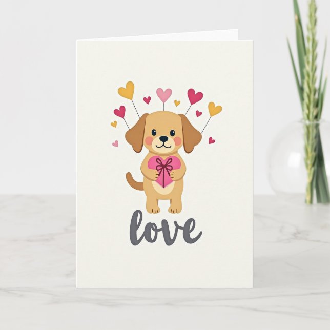 Puppy Love Heartfelt Card Kort (Framsida)