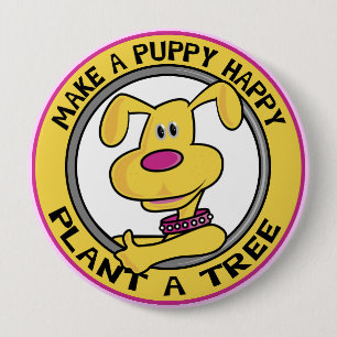Puppy lycklig - knapp