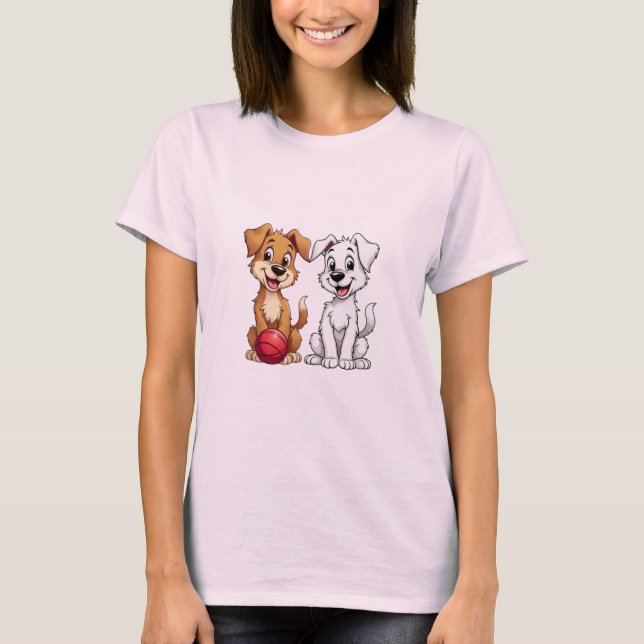 Puppy lycklig t shirt (Framsida)