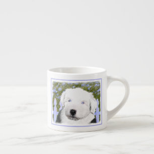 Puppy-målning för gammal engelsk Sheepdog - Hund A Espressomugg